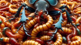 Mealworms Vs Live Animal Fighting With Beetles [upl. by Nitsirhc]