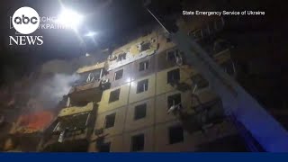 Russian missile strike hits Ukraine highrise [upl. by Neill36]