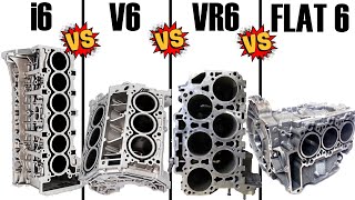 ENGINE BALANCE Inline 6 vs V6 vs VR6 vs Flat  Boxer 6 [upl. by Eissat26]