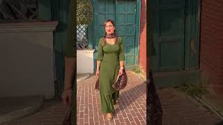 Girl in Olive SatinSilk Dancing with With Punjabi Song [upl. by Dutch]