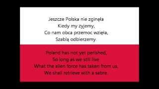 HYMN POLSKI  NATIONAL ANTHEM OF POLAND lyrics [upl. by Skip309]