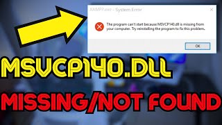 Fix MSVCP140dll Missing or Not Found In Windows 1110 💻✅ [upl. by Gnilrits]