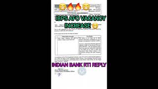 Ibps 🔥afo vacancy ❤️increased 👌 RTI reply💙ibpsafo afo [upl. by Drapehs233]