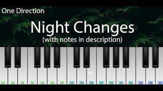 Night Changes One Direction  Easy Piano Tutorial with Notes  Perfect Piano [upl. by Aruasi772]