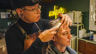 💈 Relax amp Be Pampered With A Shave Hair Wash amp Hair Styling  Scalper Barbershop Mexico City [upl. by Ecart]