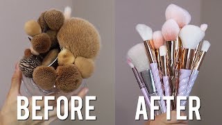 HOW TO CLEAN MAKEUP BRUSHES [upl. by Staford]