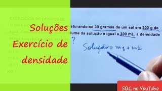 Vídeo aula de Solução Exercício de densidade Soluto e solvente  Química e Física [upl. by Thurstan827]