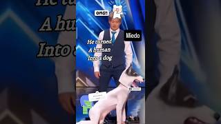 he turned a human into a dog in America got talent shorts funny magic [upl. by Madora]