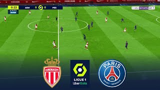 AS MONACO vs PSG  Ligue 1 20232024  29 February 2024  Full Match  PES Gameplay [upl. by Kciredes619]