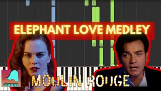 Elephant Love Medley  Moulin Rouge  Piano Accompaniment Tutorial Synthesia [upl. by Waldos]