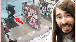 Moistcr1tikal Reacts to Trapped in Store Robbers [upl. by Verina]