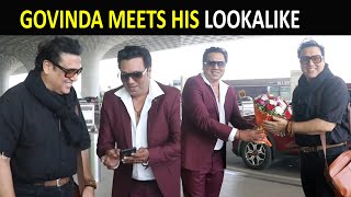 Govinda bumps into his lookalike at airport fans say Bhai real kaunsa hai [upl. by Otrebogir]