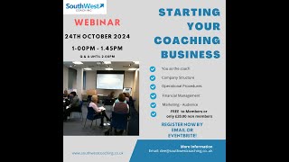 Starting Your Own Coaching Business  Webinar Invite 24th Oct 24 [upl. by Wood705]