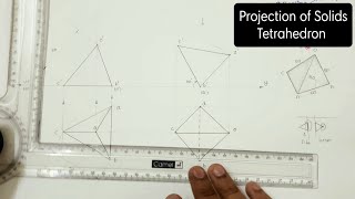 Tetrahedron  Projection of solids  Axis inclined  Engineering Graphics  EG  Tamil [upl. by Eirual]