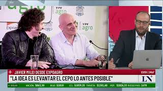 Javier Milei desde ExpoAgro quotLa idea es levantar el cepo lo antes posiblequot [upl. by Lamak]