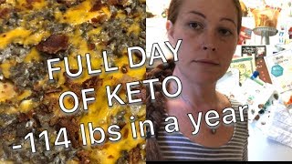 FULL DAY OF KETO FOOD  BACON BURGER FATHEAD PIZZA [upl. by Zetroc]