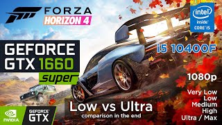 GTX 1660 Super Core i5 10400f  Forza Horizon 4 All Settings 1080p 2021 [upl. by Ynnej188]