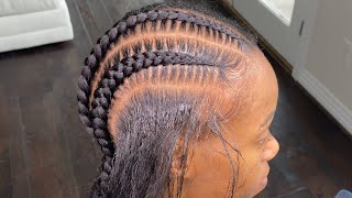 How I get STRAIGHT  PROPORTIONAL PARTS  with Straight Back Braids [upl. by Aineles]