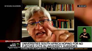 Universities South Africa hoping for no further cuts in university subsidies [upl. by Nioe]