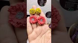 Italian Dough Homdmade Jewellery Clay Flower 🌸👂 Earstud diy flexibleclay [upl. by Raila]