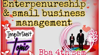 406 Enterpenureship and small business management Important topics 2024 ccsu bba 4th sem🥳🥳 [upl. by Kevan]