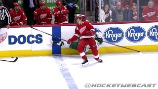 Niklas Kronwall HAMMERS Marcus Foligno  Feb 22nd 2019 HD 60 FPS DualFeed [upl. by Haneeja]