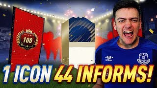 PACKED AN ICON  44 INFORMS TOP 100 MONTHLY FUT CHAMPIONS REWARDS amp WEEKLY PACK OPENING [upl. by Neibart216]