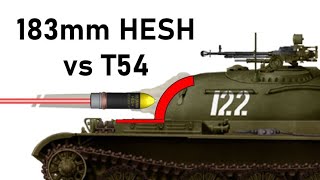 FV4005 vs T54  183mm HESH Simulation  Overpressure amp Armour Piercing Simulation [upl. by Sldney500]