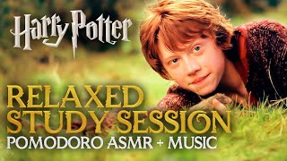 LAZY POMODORO ASMR 🥱📖 Cozy Study Session at The Burrow  Harry Potter Hogwarts Timer Ambience [upl. by Erdnoed68]