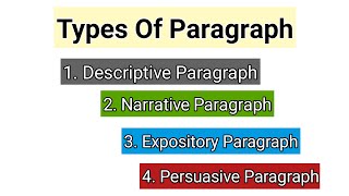 types of paragraph with examples  Narrative Paragraph  Descriptive Paragraph Expository Paragraph [upl. by Esaele462]