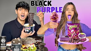 Eating Only One Colour Food for 24 Hours  Black amp Purple Challanage  Yash and Hass [upl. by Irt]