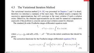 Fredholm Integro Differential Equations by VIM [upl. by Gall479]