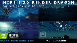 RENDER DRAGON Best Realistic Shaders For Minecraft PE 120  For lowend Devices [upl. by Geddes276]