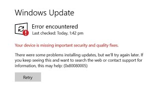 How To Fix Windows Update 0x80080005 Error on Windows 11  10 [upl. by Goeselt]