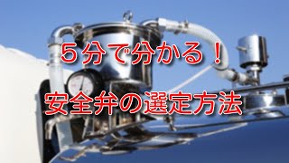 【安全弁】５分で分かる！安全弁の選定方法について [upl. by Liza]