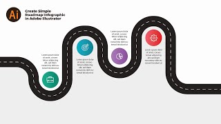 How to Create Simple Roadmap Infographic in Adobe Illustrator 2021 [upl. by Einattirb]