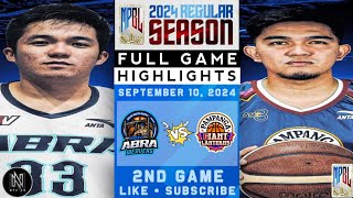 MPBL HIGHLIGHTS ABRA WEAVERS VS PAMPANGA GIANT LANTERNS SEPTEMBER 10 2024 [upl. by Nnagem]