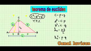 TEOREMA DE EUCLIDES fórmulas y problemas resueltos tipo PSU vídeo 77 [upl. by Boycey]