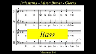 Palestrina  Missa Brevis  2Gloria Bass [upl. by Kaylee401]