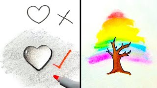 Easy Drawing Tricks Youll Love Creative Drawing Hacks [upl. by Sinclare344]