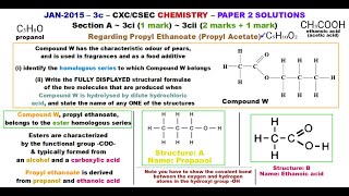 CSECCHEMP2s004  JAN2015  3c  Regarding Propyl Ethanoate Propyl Acetate [upl. by Noicpesnoc]