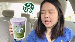 Lavender Cream Oatmilk Matcha  NEW Starbucks drink  Taste Test [upl. by Devora]