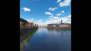 Firenze Ponte Vecchio e Lungarno sullo sfondo Palazzo Vecchio [upl. by Lawley]