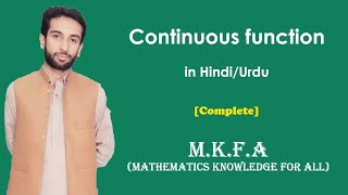 Continuous function in UrduHindi MKFA [upl. by Vasta]