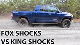 KING SHOCKS COILOVERS 25 VS FOX SHOCKS COILOVERS 20  TOYOTA TUNDRA 4X4 OFF ROAD SUSPENSION TEST [upl. by Ebert379]