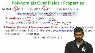 lec67 Polynomials Over Fields and Properties [upl. by Eytteb]