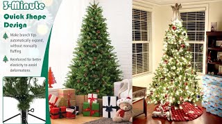 Costway 7ft Christmas Tree Prelit Quick Shape UnboxingReview christmastree homedecor easydecor [upl. by Bili]