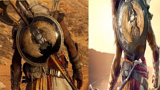 Assassins Creed Origins How to get Bayeks Shield amp Bow from the Trailers and Screenshots [upl. by Yssis622]