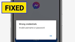 Fix messenger wrong credentials Invalid username or password [upl. by Rox823]