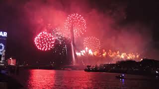 Amsterdam New year 2022 fireworks  Netherlands new year celebration Rotterdam Erasmusbrug Fireworks [upl. by Trella]